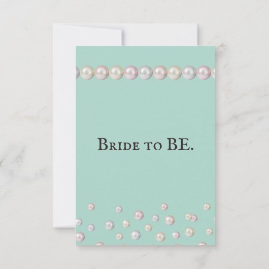 Elegante bruid om Blauwgroen Blue Pearl Vrijgezell Bedankkaart (Achterkant)