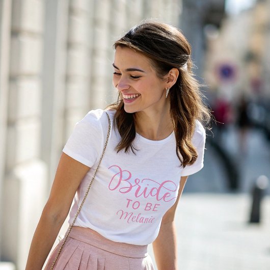 Elegante bruid om modern script aangepaste bruilof t-shirt