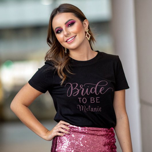 Elegante bruid om modern script aangepaste bruilof t-shirt