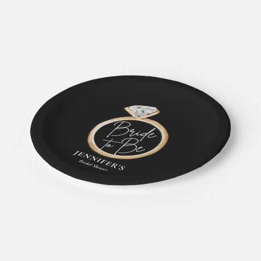 Elegante bruid om te zijn bruidsfeest papieren bordje (Gekanteld)