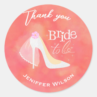 Elegante bruid om Vrijgezellenfeest te zijn Blush Ronde Sticker