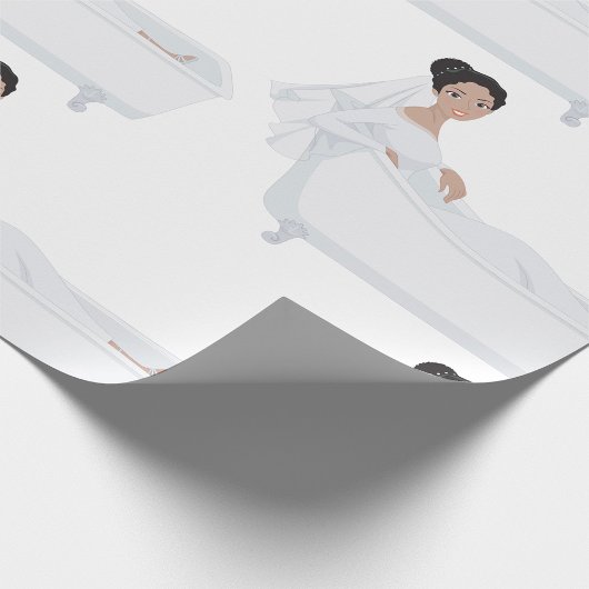 Elegante bruid ontspannen in bad bruiloft ontwerp cadeaupapier