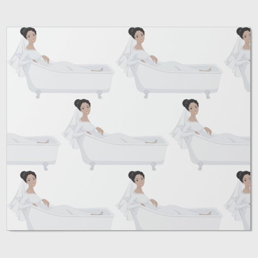Elegante bruid ontspannen in bad bruiloft ontwerp cadeaupapier (Vlak)