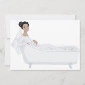 Elegante bruid ontspannen in bad bruiloft ontwerp kaart (Voorkant)
