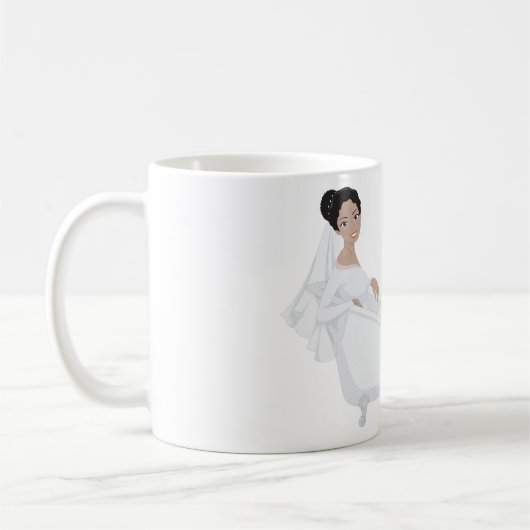Elegante bruid ontspannen in bad bruiloft ontwerp koffiemok (Links)