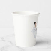 Elegante bruid ontspannen in bad bruiloft ontwerp papieren bekers (Rechts)