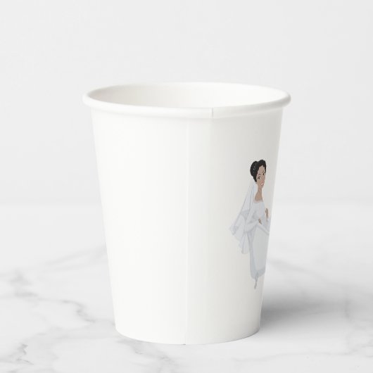 Elegante bruid ontspannen in bad bruiloft ontwerp papieren bekers (Rechts)