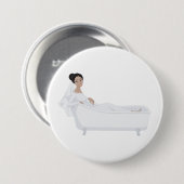 Elegante bruid ontspannen in bad bruiloft ontwerp ronde button 7,6 cm (Voorkant /achterkant)