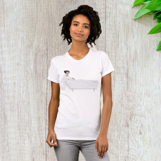 Elegante bruid ontspannen in bad bruiloft ontwerp t-shirt