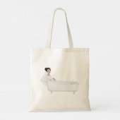 Elegante bruid ontspannen in bad bruiloft ontwerp tote bag (Achterkant)