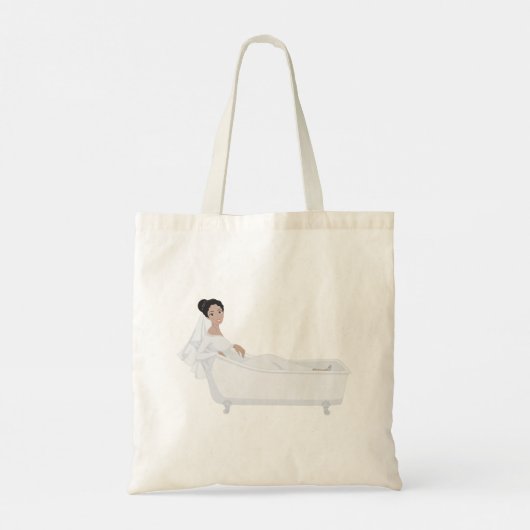 Elegante bruid ontspannen in bad bruiloft ontwerp tote bag (Achterkant)