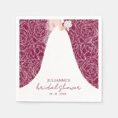 Elegante bruid op Cranberry Vrijgezellenfeest Servet (Voorkant)