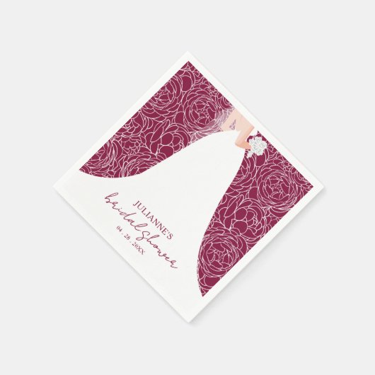 Elegante bruid op Cranberry Vrijgezellenfeest Servet (Hoek)