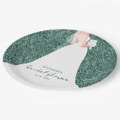 Elegante bruid op Emerald Green Vrijgezellenfeest Papieren Bordje (Gekanteld)