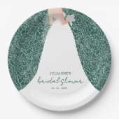 Elegante bruid op Emerald Green Vrijgezellenfeest Papieren Bordje (Voorkant)