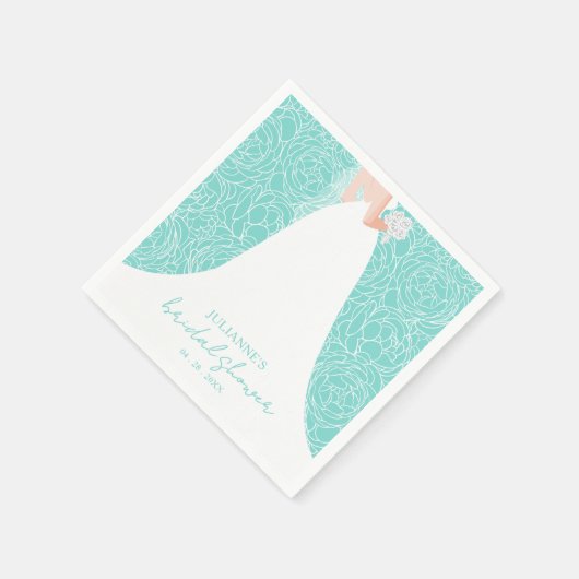 Elegante bruid op turquoise Vrijgezellenfeesten se Servet (Hoek)