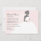 Elegante bruid | Roze Bruids Douche Uitnodiging (Voorkant)