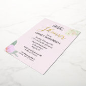 Elegante Bruid Roze en Gouden Folie Uitnodiging (Gedraaid)