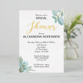 Elegante Bruid Salie en Goud Folie Uitnodiging (Staand Voorkant)