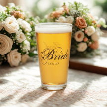 Elegante Bruid Script Persoonlijke Trouwglas