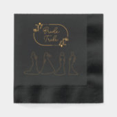 Elegante bruid stam folie servetten (Voorkant)