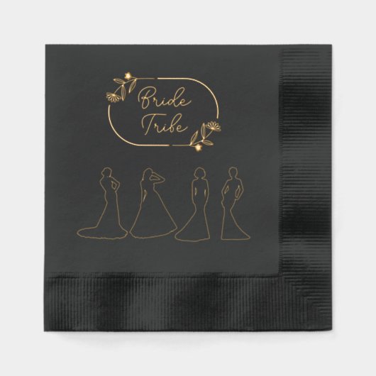 Elegante bruid stam folie servetten (Voorkant)