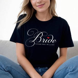 Elegante Bruid Toekomstige Mevrouw Zwart Dames T-shirt