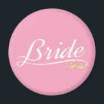 Elegante bruid trouwcalligrafie | Koelkastmagneet Magneet<br><div class="desc">Klik op "Aanpassen" om onze ontwerp tool te gebruiken en dit sjabloon aan te passen. U kunt tekst en afbeeldingen aanpassen door op "tekst of afbeelding bewerken" te klikken. U kunt dit ontwerp ook overbrengen naar een ander product. Dank u.</div>