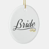 Elegante Bruid Wedding Calligraphy Keramische Vers Keramisch Ornament (Rechts)
