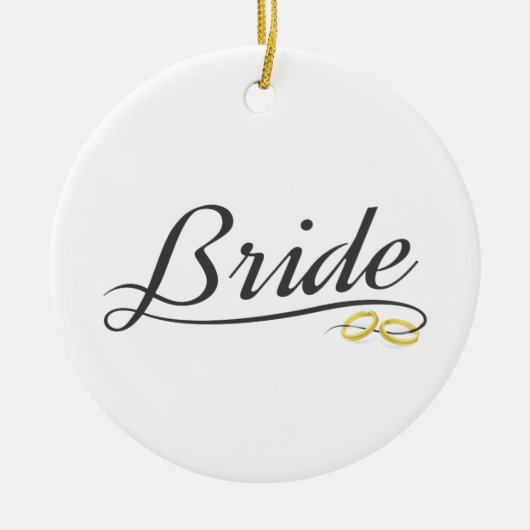 Elegante Bruid Wedding Calligraphy Keramische Vers Keramisch Ornament (Voorkant)