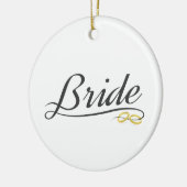 Elegante Bruid Wedding Calligraphy Keramische Vers Keramisch Ornament (Links)