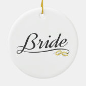 Elegante Bruid Wedding Calligraphy Keramische Vers Keramisch Ornament (Achterkant)