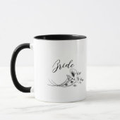 Elegante Bruid Wilde Bloemen Doodles   Mok