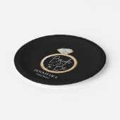 Elegante Bruid Wordt Bruid Bruidsfeest Papieren Bordje (Gekanteld)