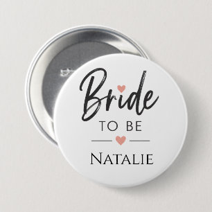 Elegante Bruid Wordt Persoonlijke Naam Knop Ronde Button 7,6 Cm