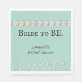 Elegante Bruid Wordt Teal Blauwe Parel Bruiloft Fe Servet (Voorkant)