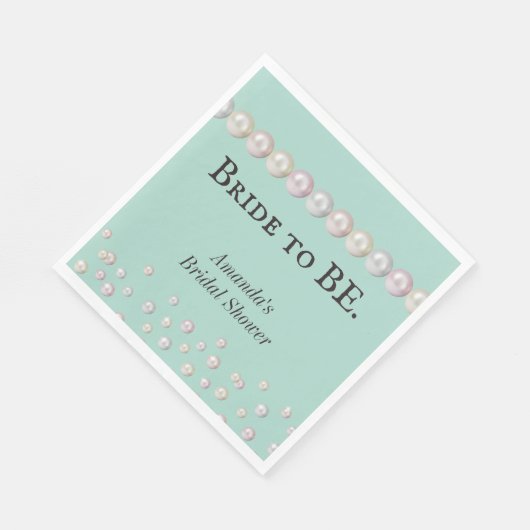 Elegante Bruid Wordt Teal Blauwe Parel Bruiloft Fe Servet (Hoek)