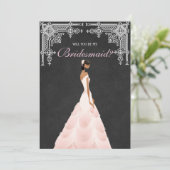 Elegante bruid zult u mijn bruidsmeisje zijn kaart (Staand voorkant)