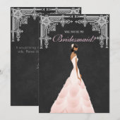 Elegante bruid zult u mijn bruidsmeisje zijn kaart (Voorkant / Achterkant)