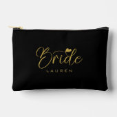 Elegante Bruid Zwart & Goud Script Naam Cadeau Etui (Voorkant)