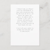 Elegante bruidegom's bruiloft geloften monogram ka informatiekaartje (Achterkant)