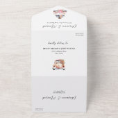 Elegante bruid's & bruidegom's Clipart bruiloft All In One Uitnodiging (Buitenkant)