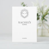 Elegante bruid's bruiloft geloften monogram kam informatiekaartje (Staand voorkant)