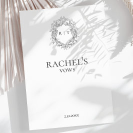 Elegante bruid's bruiloft geloften monogram kam informatiekaartje