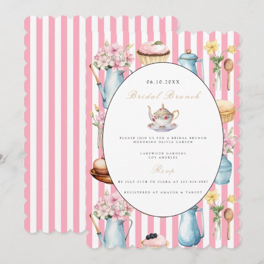 Elegante bruids brunch bruids douche uitnodiging (Voorkant / Achterkant)