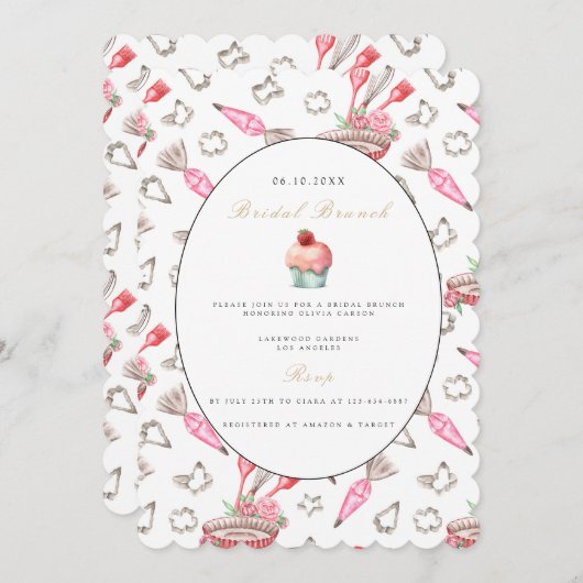 Elegante bruids brunch bruids douche uitnodiging (Voorkant / Achterkant)