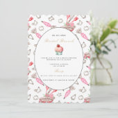 Elegante bruids brunch bruids douche uitnodiging (Staand voorkant)