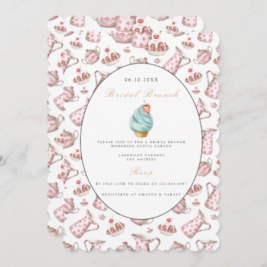 Elegante bruids brunch bruids douche uitnodiging (Voorkant / Achterkant)