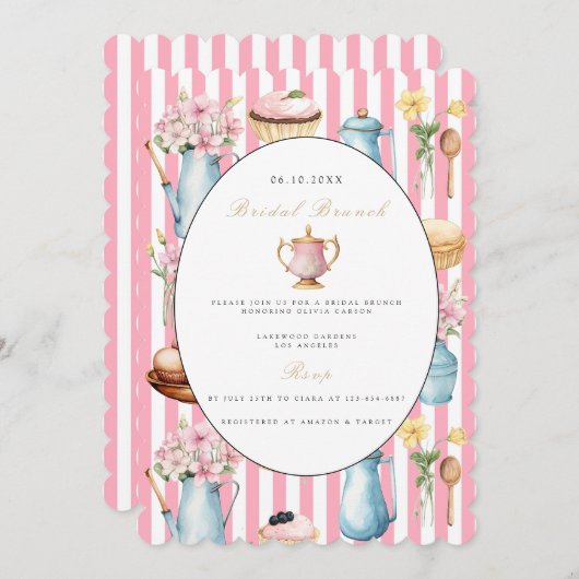 Elegante bruids brunch bruids douche uitnodiging (Voorkant / Achterkant)