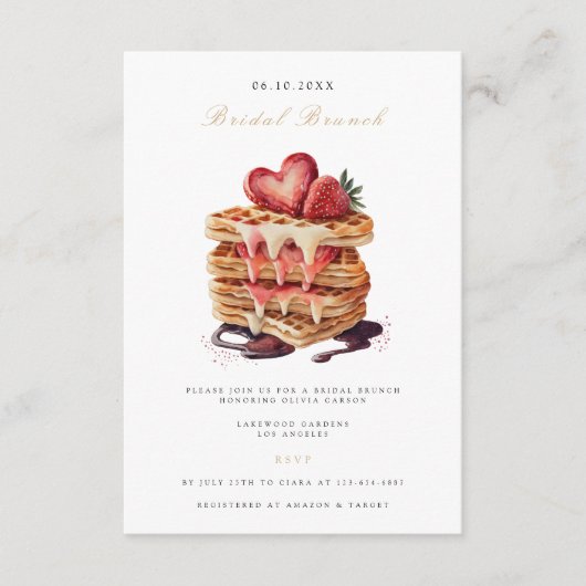 Elegante bruids brunch bruids douche uitnodiging informatiekaartje (Voorkant)